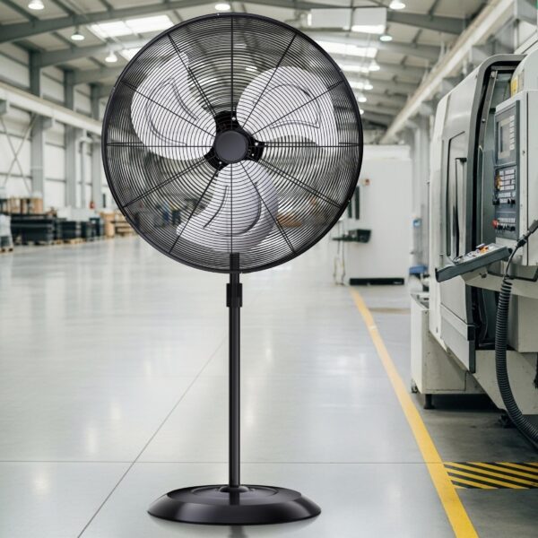 Ventilador de pedestal oscilante Uthfy FGSB-30 BLACK 9600 CFM 3 velocidades 200W altura ajustable industrial