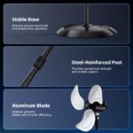 Ventilador de pedestal oscilante Uthfy FGSB-30 BLACK 9600 CFM 3 velocidades 200W altura ajustable industrial