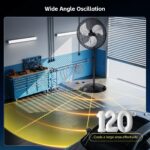 Ventilador de pedestal oscilante Uthfy FGSB-30 BLACK 9600 CFM 3 velocidades 200W altura ajustable industrial