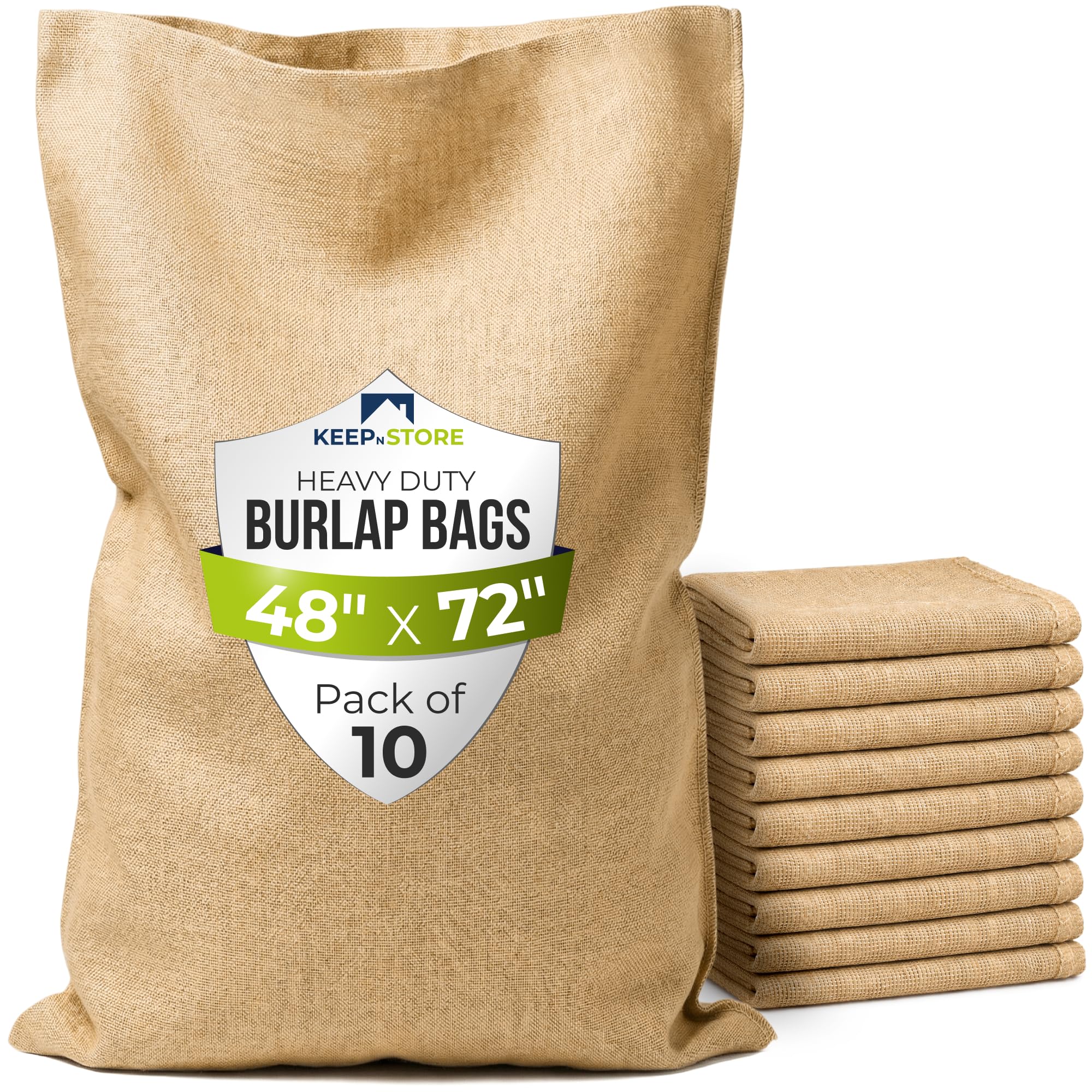 Version 1.0.0 Bolsas de yute natural Keep N Store BB-4872-10 48x72 pulgadas paquete de 10 sacos de arpillera para almacenamiento de ve
