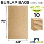 Bolsas de yute natural Keep N Store BB-4872-10 48x72 pulgadas paquete de 10 sacos de arpillera para almacenamiento de ve