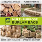 Bolsas de yute natural Keep N Store BB-4872-10 48x72 pulgadas paquete de 10 sacos de arpillera para almacenamiento de ve