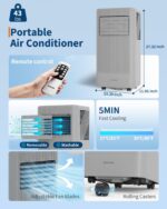 Aire acondicionado portátil Garvee PHK 337HI5X7bO 10000 BTU deshumidificador ventilador modo sueño temporizador 24 horas