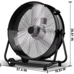 Ventilador de tambor industrial Uthfy FT-36 BLACK 36 pulgadas 21800 CFM 600 W 3 velocidades inclinación 360 grados garaj