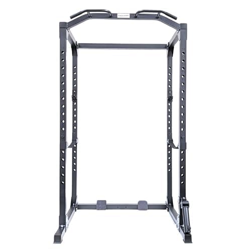 Fitvids Múltiples especificaciones Power Cage Squat Rack, incluye ganchos en J y correas de seguridad, otros accesorios
