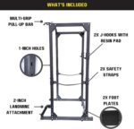 Fitvids Múltiples especificaciones Power Cage Squat Rack, incluye ganchos en J y correas de seguridad, otros accesorios