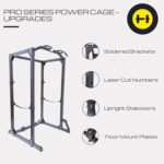 Fitvids Múltiples especificaciones Power Cage Squat Rack, incluye ganchos en J y correas de seguridad, otros accesorios