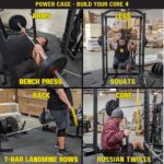 Fitvids Múltiples especificaciones Power Cage Squat Rack, incluye ganchos en J y correas de seguridad, otros accesorios