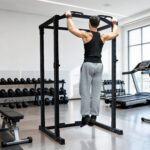 Fitvids Múltiples especificaciones Power Cage Squat Rack, incluye ganchos en J y correas de seguridad, otros accesorios