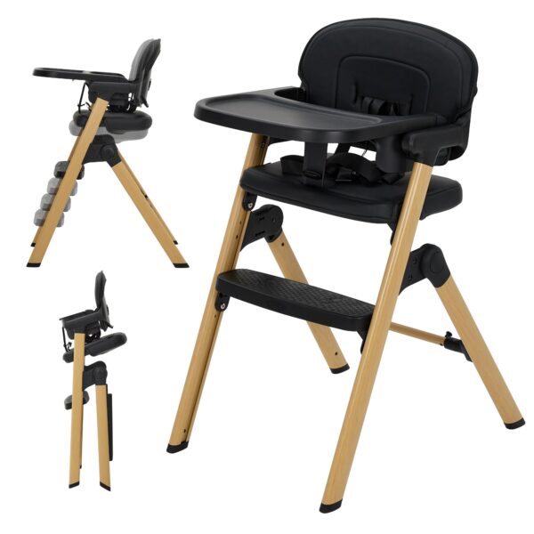 Baby High Chair for Babies Toddlers, Foldable Portable Highchair, Toddler Feeding Seat, Easy Clean Waterproof Cushion, R
