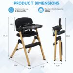 Baby High Chair for Babies Toddlers, Foldable Portable Highchair, Toddler Feeding Seat, Easy Clean Waterproof Cushion, R