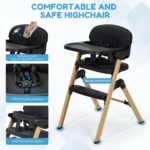 Baby High Chair for Babies Toddlers, Foldable Portable Highchair, Toddler Feeding Seat, Easy Clean Waterproof Cushion, R