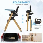 Baby High Chair for Babies Toddlers, Foldable Portable Highchair, Toddler Feeding Seat, Easy Clean Waterproof Cushion, R