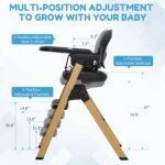 Baby High Chair for Babies Toddlers, Foldable Portable Highchair, Toddler Feeding Seat, Easy Clean Waterproof Cushion, R