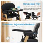 Baby High Chair for Babies Toddlers, Foldable Portable Highchair, Toddler Feeding Seat, Easy Clean Waterproof Cushion, R