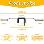 7FT Safety Squat Bar Load 700LBS, 2" Sleeve Barbell with Comfortable Neck Pad, ideal for Free Weights Strength Training