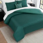 Juego de cama completo Nine West Abstract Floral Jasper YMF Carpets NWAO001502 King 8 piezas funda edredon sabanas verde