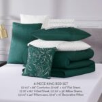 Juego de cama completo Nine West Abstract Floral Jasper YMF Carpets NWAO001502 King 8 piezas funda edredon sabanas verde