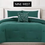 Juego de cama completo Nine West Abstract Floral Jasper YMF Carpets NWAO001502 King 8 piezas funda edredon sabanas verde