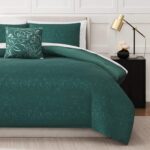 Juego de cama completo Nine West Abstract Floral Jasper YMF Carpets NWAO001502 King 8 piezas funda edredon sabanas verde