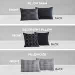 Juego de cama completo Nine West Oslo Stripe Black YMF Carpets NWAO001602 King 8 piezas edredon sabanas fundas negro ray