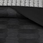Juego de cama completo Nine West Oslo Stripe Black YMF Carpets NWAO001602 King 8 piezas edredon sabanas fundas negro ray
