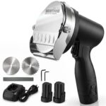 WantJoin Electric Shawarma Knife - ETL Listed Cordless 2 Batteries Turkish Knife, Commercial Stainless Steel Gyro Cutter