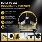 Ventilador Industrial de Piso Uthfy FT-30Y 30 Pulgadas 14000 CFM 3 Velocidades Inclinación 360° con Ruedas para Taller y