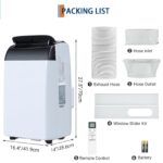 Aire acondicionado portátil Garvee TAC-10CHPD/NWSGBp 14000 BTU 3 en 1 refrigeración deshumidificador ventilador hasta 70