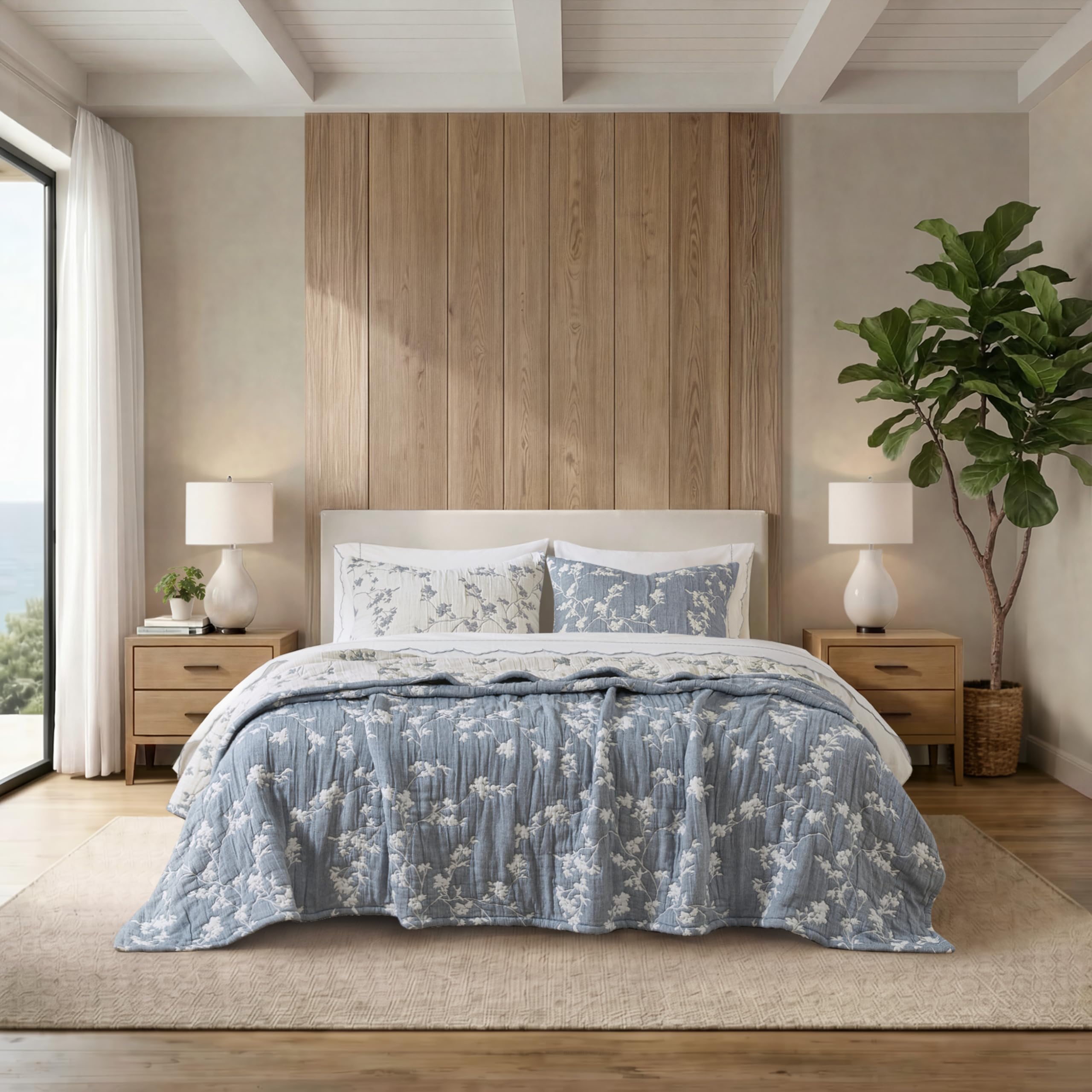 Version 1.0.0 Juego de edredon botanico jacquard Harbor House E&E Co. Ltd DBA JLA Home HHD14-1990 3 piezas Queen reversible floral 480
