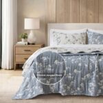 Juego de edredon botanico jacquard Harbor House E&E Co. Ltd DBA JLA Home HHD14-1990 3 piezas Queen reversible floral 480