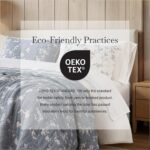 Juego de edredon botanico jacquard Harbor House E&E Co. Ltd DBA JLA Home HHD14-1990 3 piezas Queen reversible floral 480
