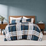 Juego de edredón a cuadros Henry Plaid Truly Soft Pem America CS6626FQ-1500 tamaño Full Queen 3 piezas con fundas de alm