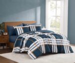 Juego de edredón a cuadros Henry Plaid Truly Soft Pem America CS6626FQ-1500 tamaño Full Queen 3 piezas con fundas de alm