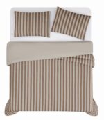 Juego de edredón Weston Stripe Truly Soft Pem America CS6623BRFQ-1500 3 piezas Full Queen marrón rayas todas las estacio