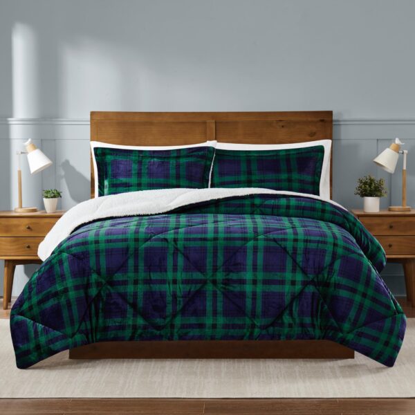 Juego de edredon cuadros escoceses Truly Soft Cuddle Warmth Pem America CS3142TPTX-1500 tamano individual XL 3 piezas
