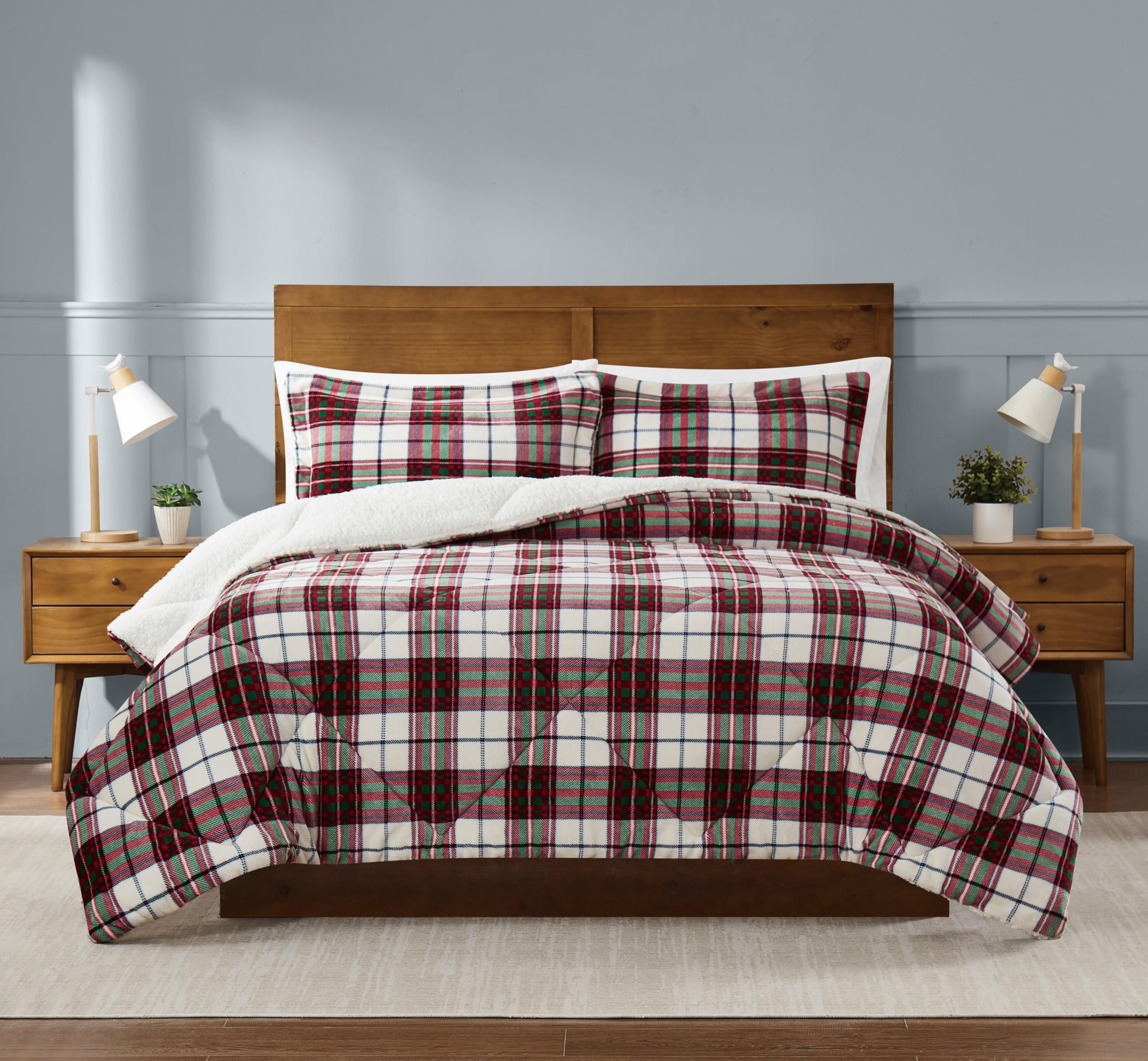 Version 1.0.0 Juego de edredón de cuadros Cuddle Warmth Marlon Plaid Truly Soft Pem America CS3142MPTX-1500 tamaño Twin XL