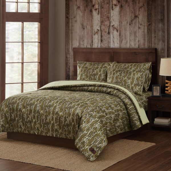 Pem America Mossy Oak Bottom Land BIB6077TW-3200 juego de ropa de cama camuflaje 5 piezas Twin