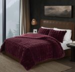 Edredón de plush faux fur Frye Bubble Pem America CS6054FGTX-1700 color higo Twin XL