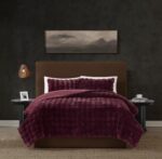 Edredón de plush faux fur Frye Bubble Pem America CS6054FGTX-1700 color higo Twin XL