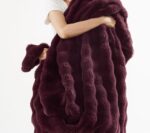 Edredón de plush faux fur Frye Bubble Pem America CS6054FGTX-1700 color higo Twin XL