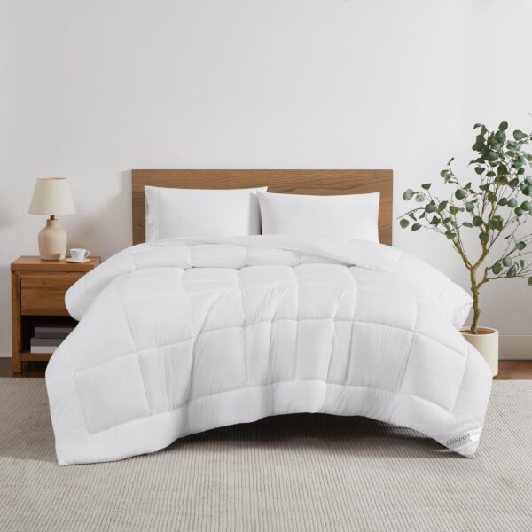Edredón alternativo de plumón London Fog Pem America CF6722WTTW-1600 blanco ultrasuave tamaño individual