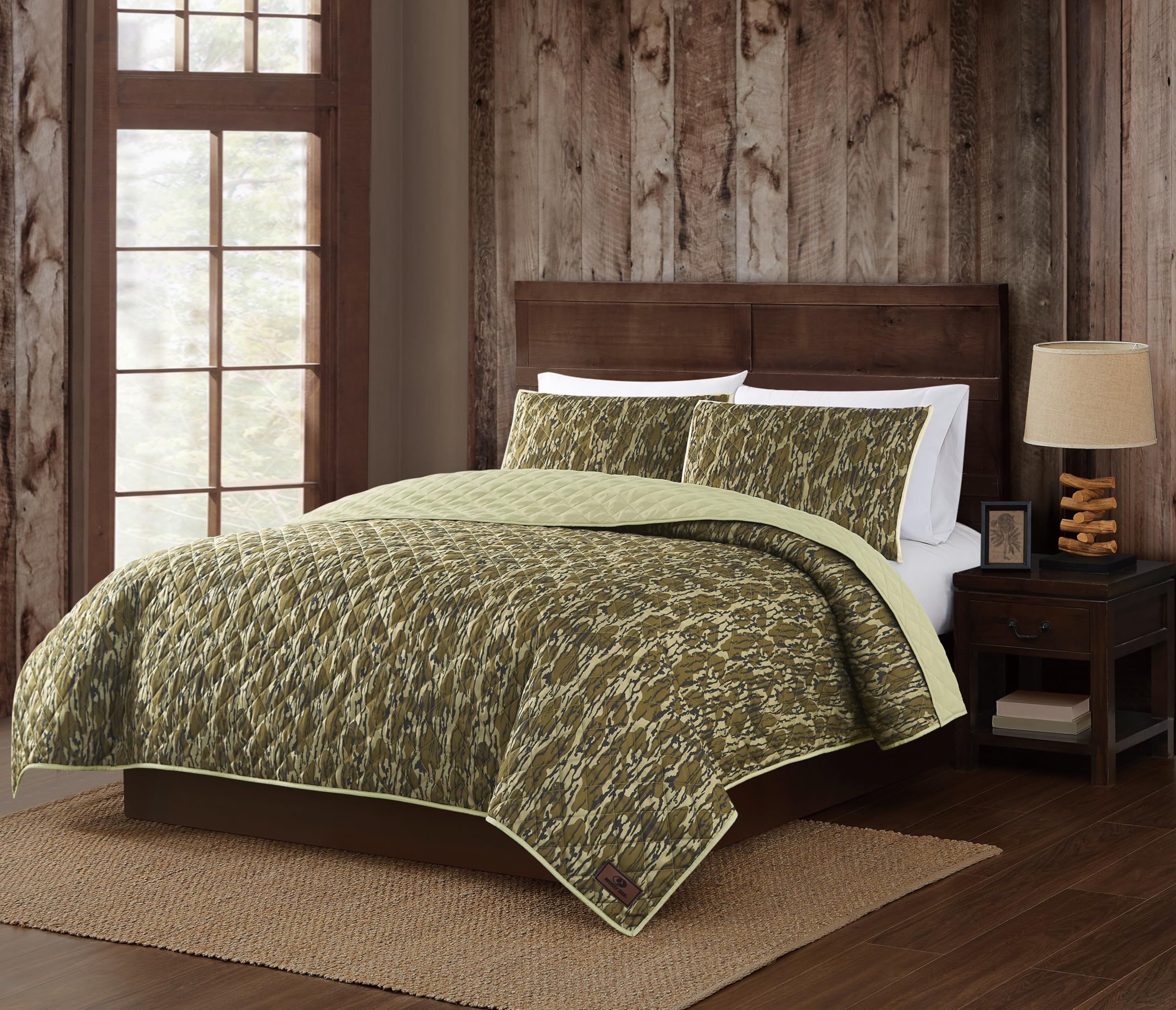 Version 1.0.0 Juego de quilt 3 piezas camuflaje Mossy Oak Bottom Land Pem America QS6077KG-2600 King con fundas de almohada