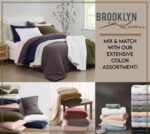 Juego de edredón lavado con diamante Brooklyn Loom Pem America QS6241WTFQ-2600 Full Queen 3 piezas color blanco algodón