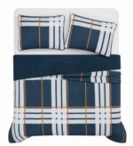 Juego de edredon Henry Plaid Pem America QS6626FQ-2600 3 piezas matrimonial queen TRULY SOFT