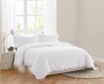 Juego de quilt 2 piezas Truly Soft Pem America QS6560WTTX-2600 Crinkle Ruffle blanco Twin TXL con funda de almohada