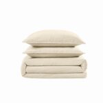 Juego de colcha terciopelo ondulado Royal Velvet Pem America QS6521OWFQ-2600 tamaño Full Queen algodon color blanco hues