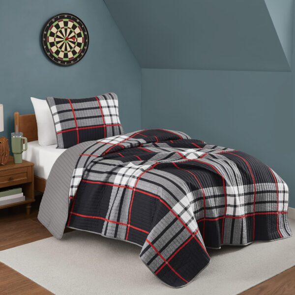 Juego de quilt escocés Pem America QS6625TX-2600 Truly Soft Danbury Plaid 2 piezas Twin XL