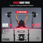 YOLEO Beginner Weight Bench Set for Home Gym, 6-in-1 Adjustable Workout Bench with Squat Rack, Foldable Full Body Fitnes