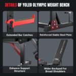 YOLEO Beginner Weight Bench Set for Home Gym, 6-in-1 Adjustable Workout Bench with Squat Rack, Foldable Full Body Fitnes